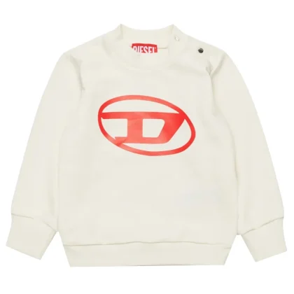 Diesel Kid felpa panna neonato in cotone