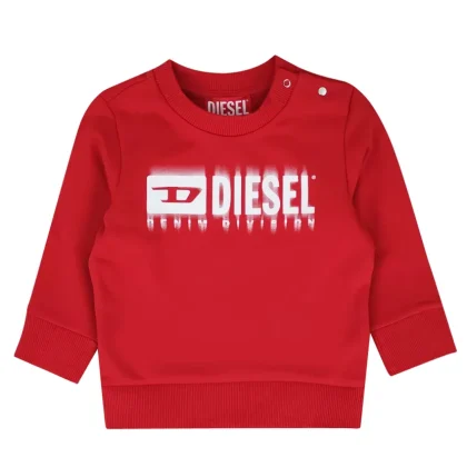 Diesel Kid felpa rossa neonato in cotone