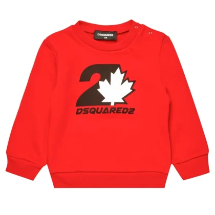 Dsquared2 felpa rossa neonato in cotone