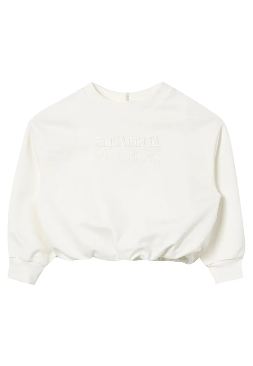 Elisabetta Franchi felpa bianca neonata in cotone