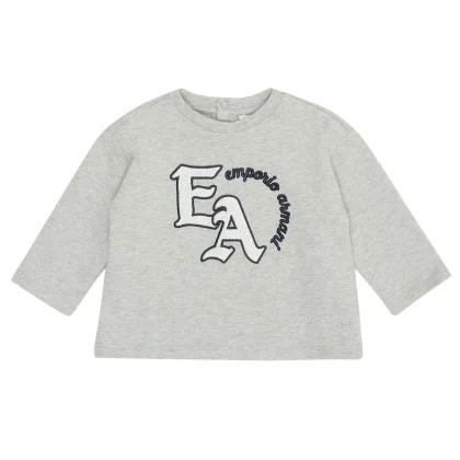Emporio Armani t-shirt grigia neonato in cotone