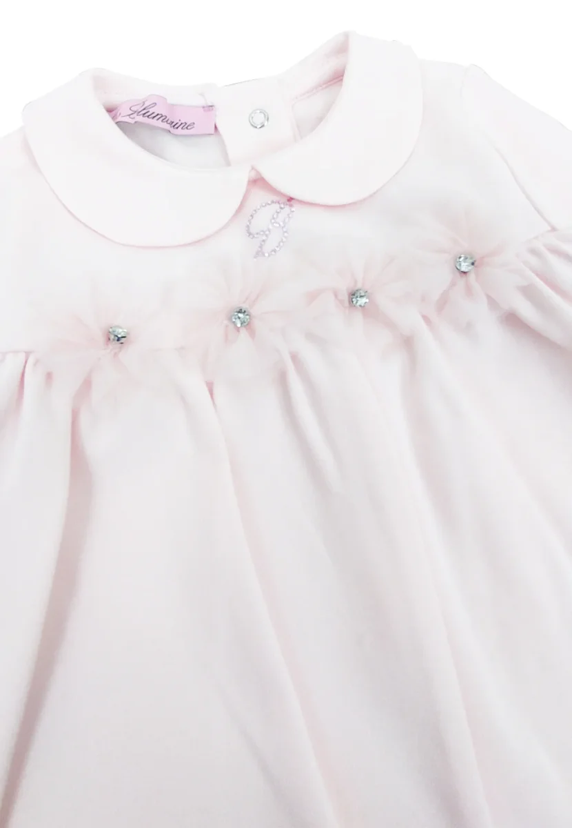Miss Blumarine tutina rosa neonata in cotone - immagine 4