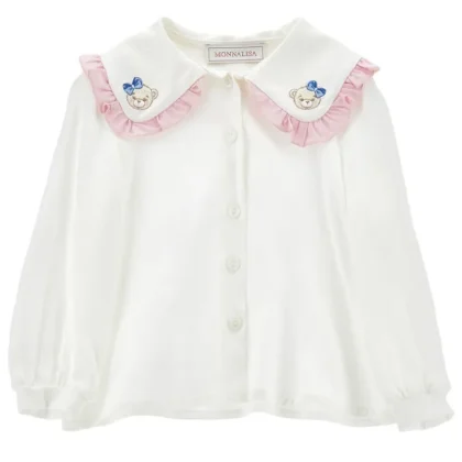 Monnalisa camicia bianca neonata in viscosa