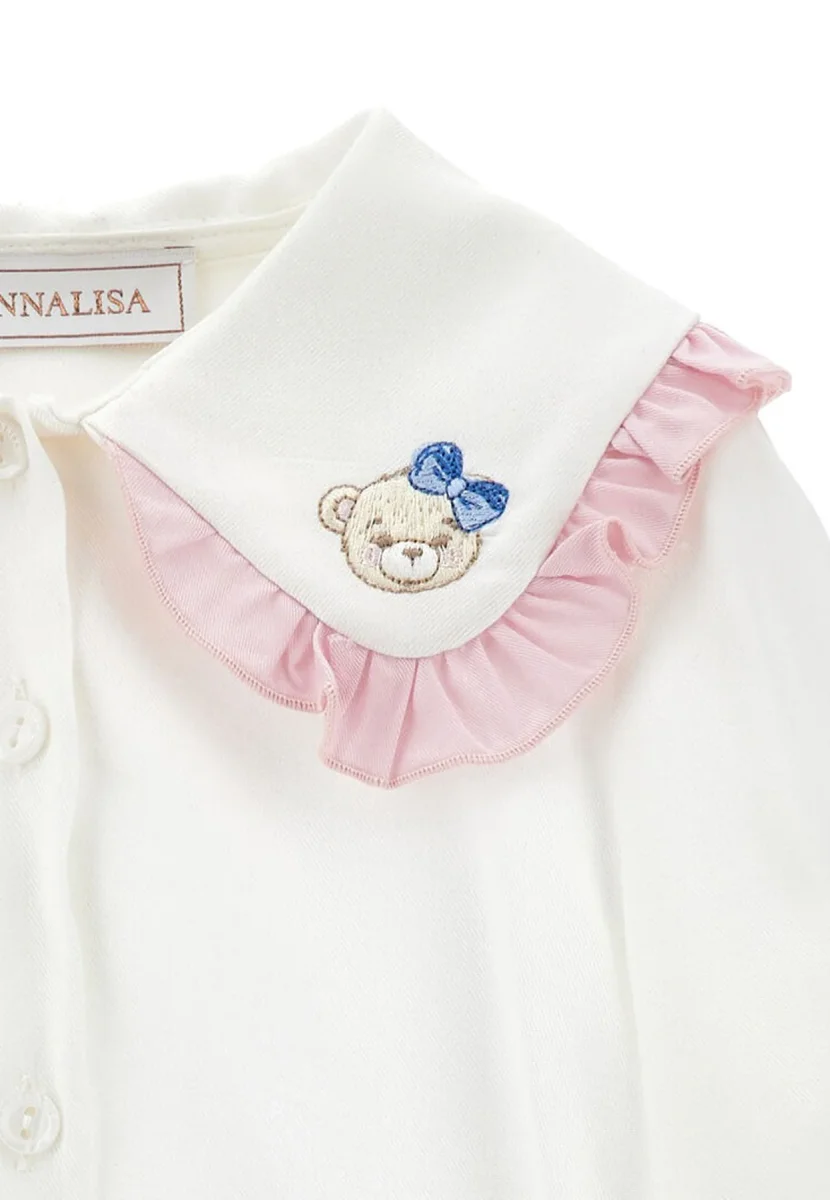Monnalisa camicia bianca neonata in viscosa - immagine 4