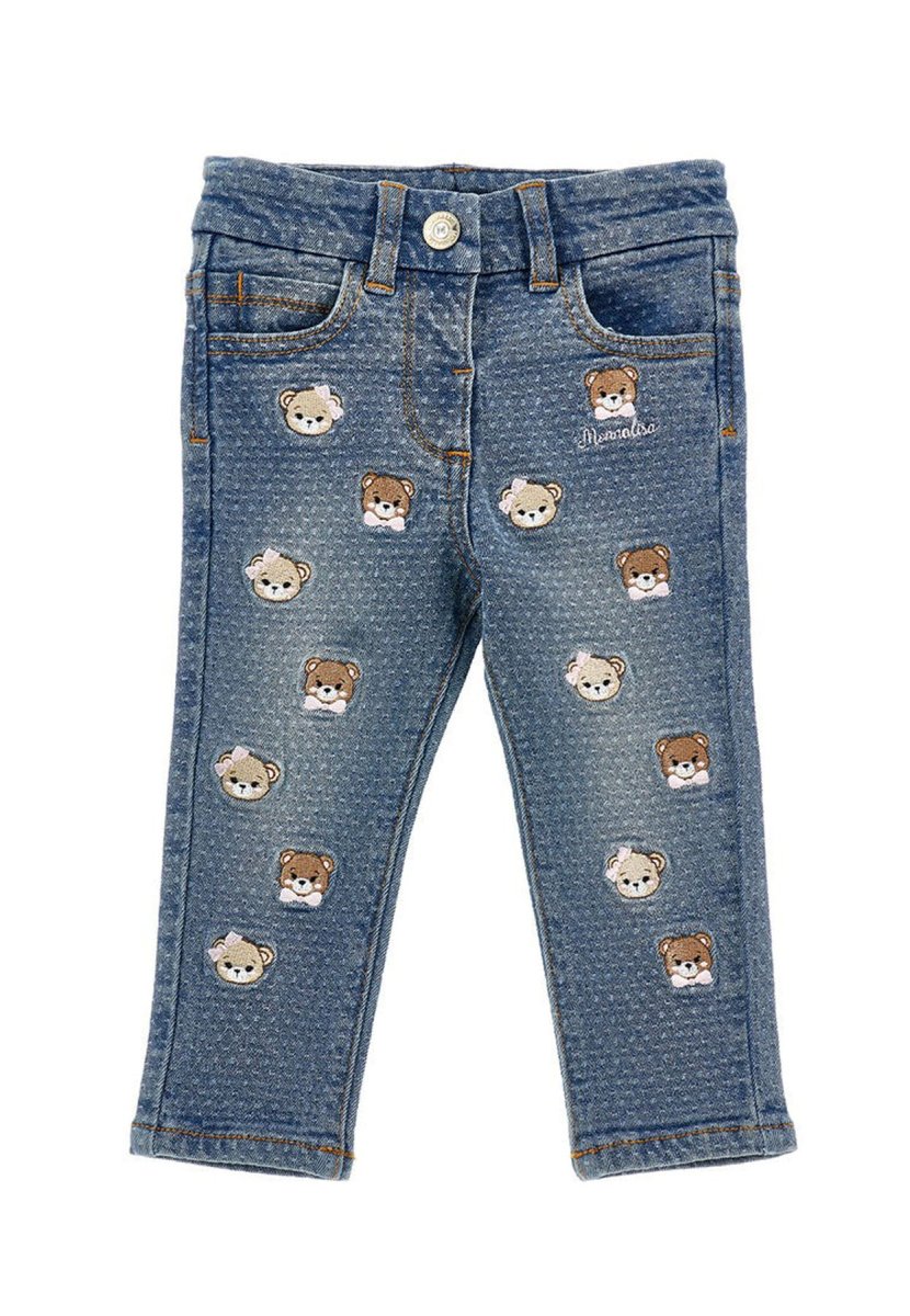 Monnalisa jeans blu neonata in denim - immagine 2