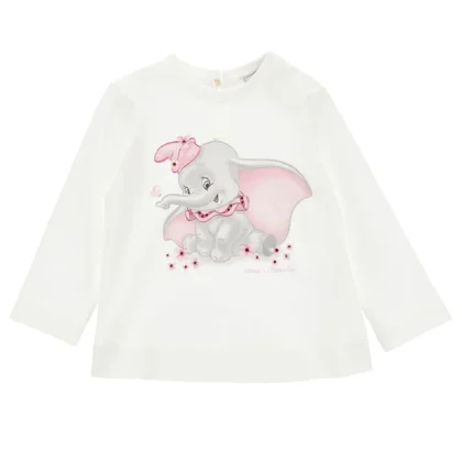 Monnalisa t-shirt bianca neonata in cotone