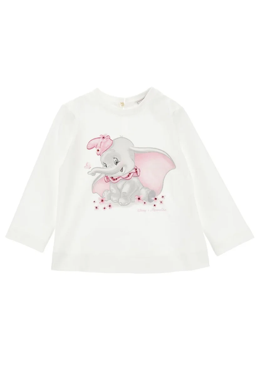 Monnalisa t-shirt bianca neonata in cotone