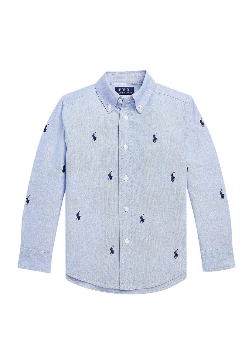 Ralph Lauren camicia azzurra bambino in cotone