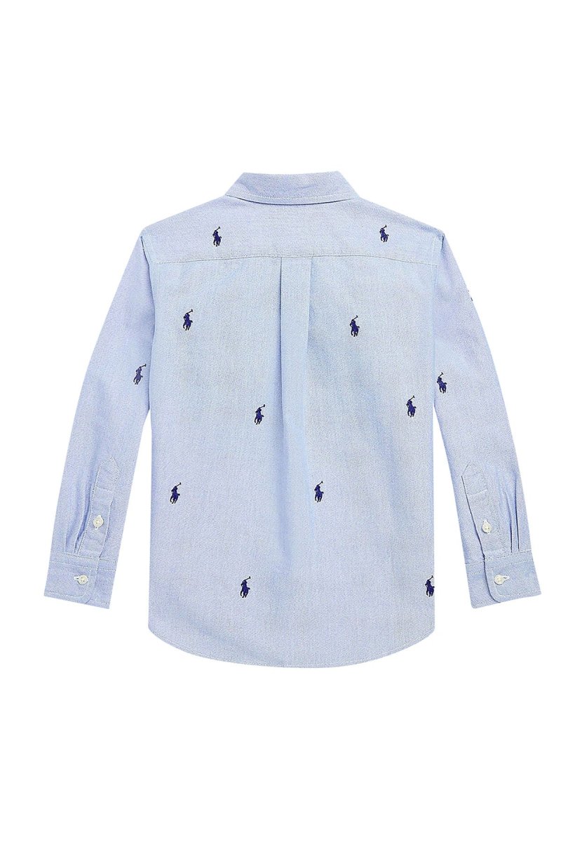 Ralph Lauren camicia azzurra bambino in cotone - immagine 3