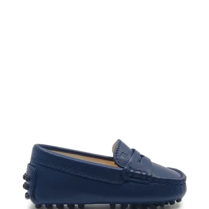 Tod's mocassino blu bambino in pelle