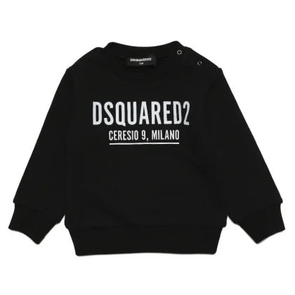 Felpa neonato Dsquared2 nera in cotone