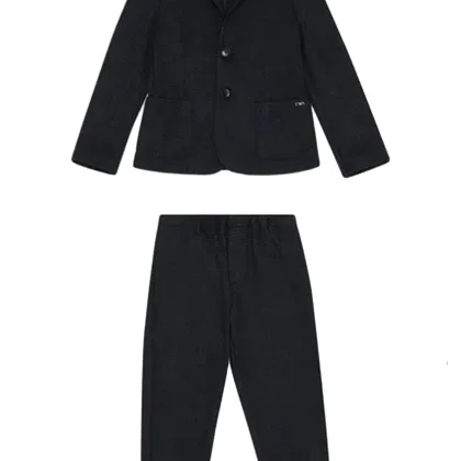 Abito neonato Emporio Armani blu in misto viscosa
