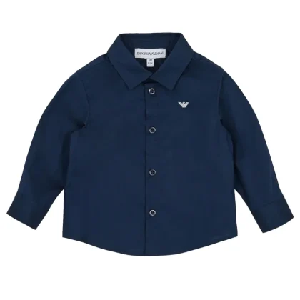 Camicia neonato Emporio Armani blu in cotone