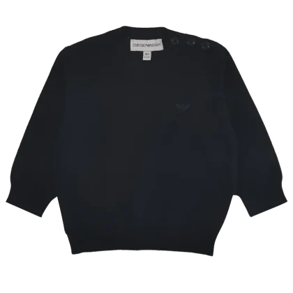 Maglia neonato Emporio Armani blu in misto lana
