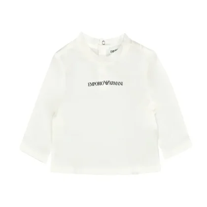 T-shirt neonato Emporio Armani bianca in cotone