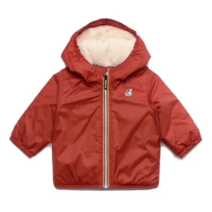 Giubbino neonato K--Way E. Le Vrai 4.0 Claudine orsetto rosso scuro in nylon