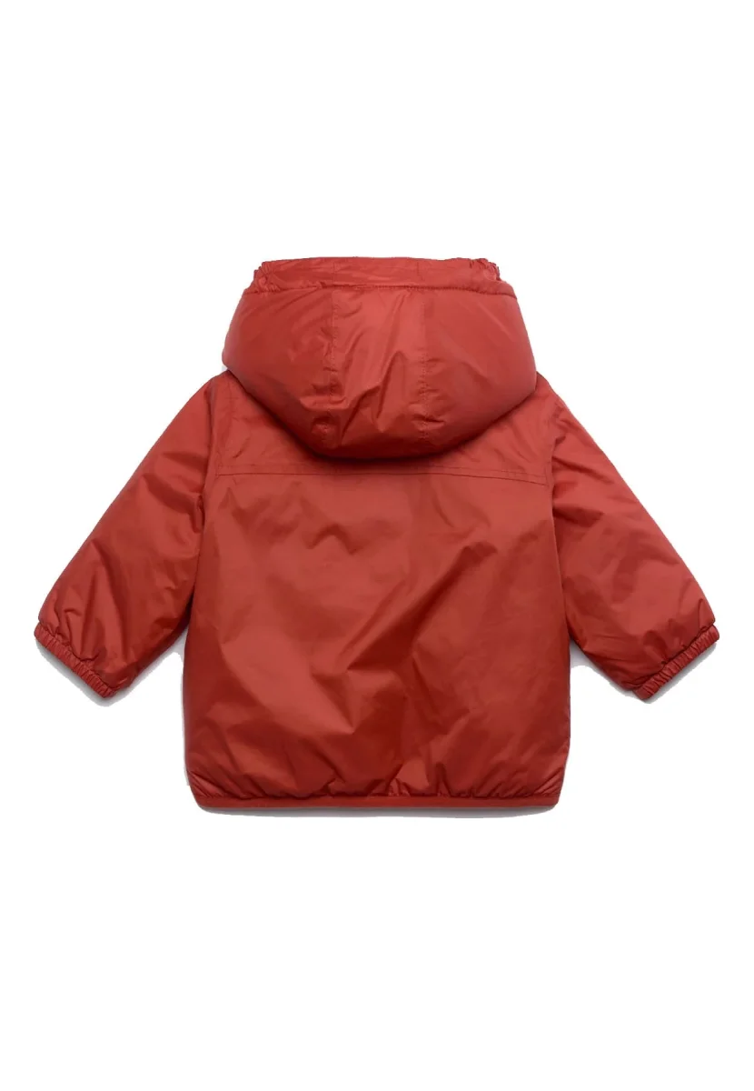 Giubbino neonato K--Way E. Le Vrai 4.0 Claudine orsetto rosso scuro in nylon - immagine 3