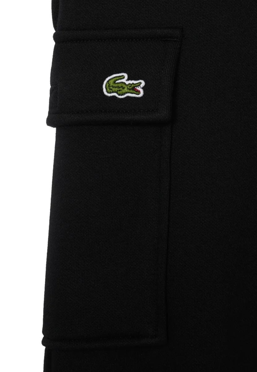 Pantalone sportivo bambino Lacoste nero in felpa di cotone - immagine 4