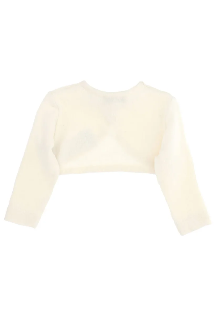 Maglia cardigan neonata Monnalisa panna in misto lana - immagine 3