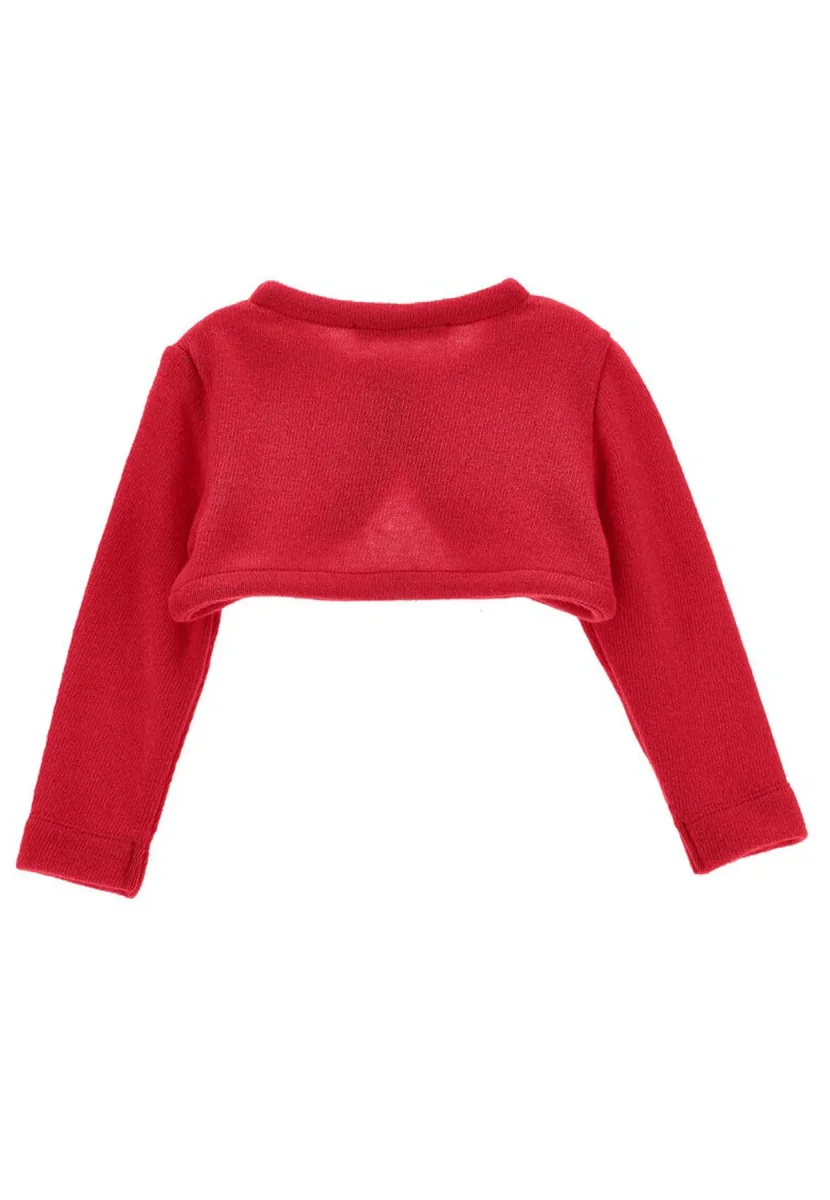 Maglia cardigan neonata Monnalisa rossa in misto lana - immagine 3