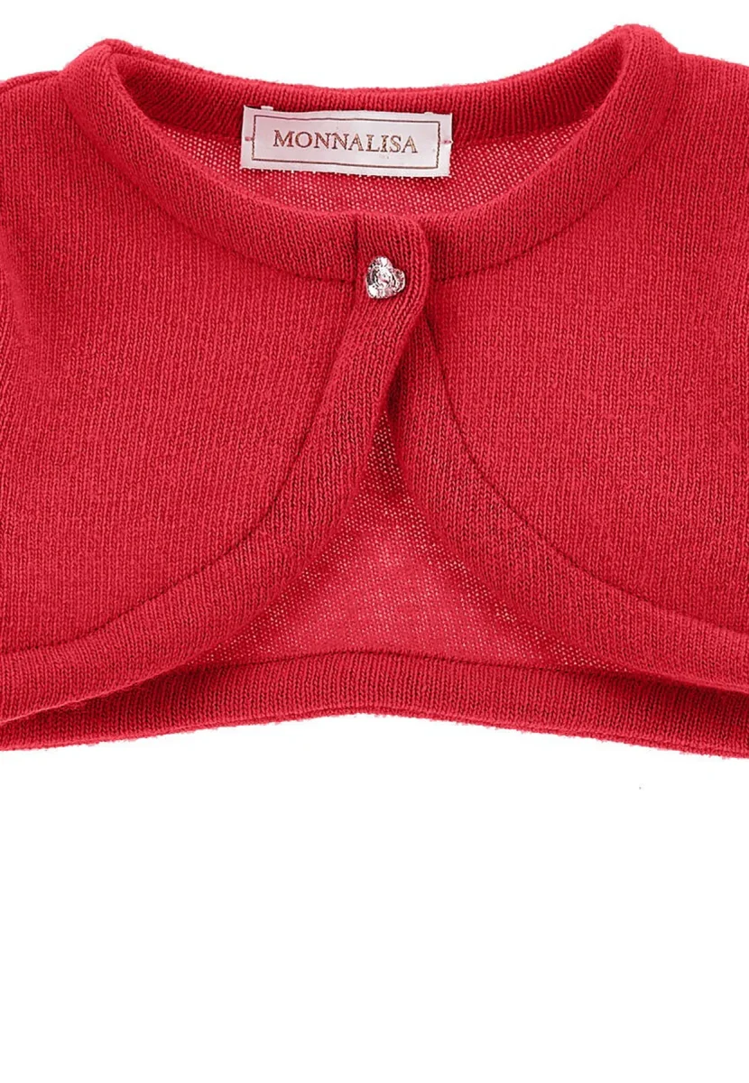 Maglia cardigan neonata Monnalisa rossa in misto lana - immagine 4