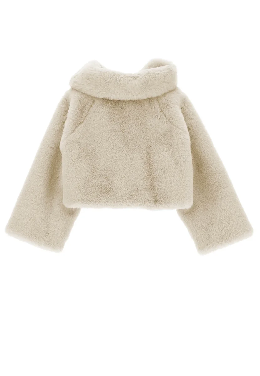 Giacca peluche neonata Monnalisa panna - immagine 3