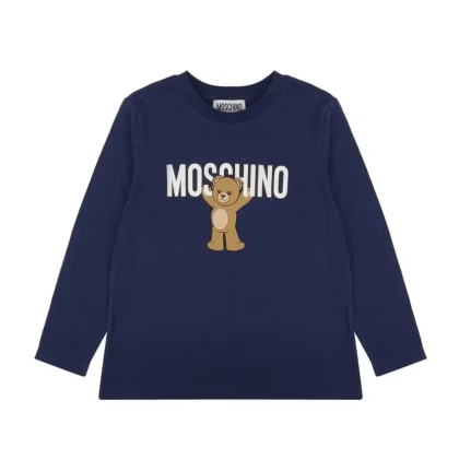 T-shirt bambino Moschino Kids blu in cotone