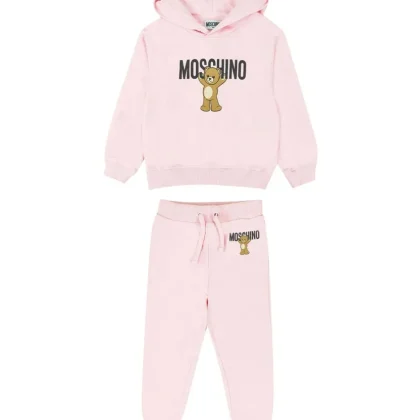 Tuta bambina Moschino Kids rosa in cotone