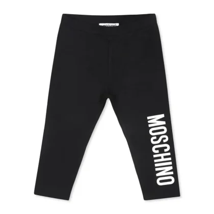 Leggings neonata Moschino kids nero in cotone