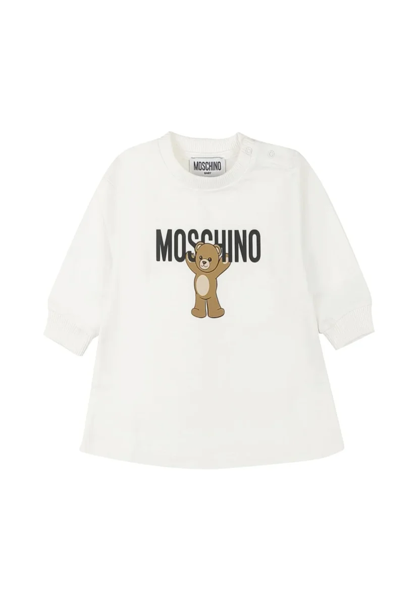 Vestito neonata Moschino Kids bianco in cotone - immagine 2