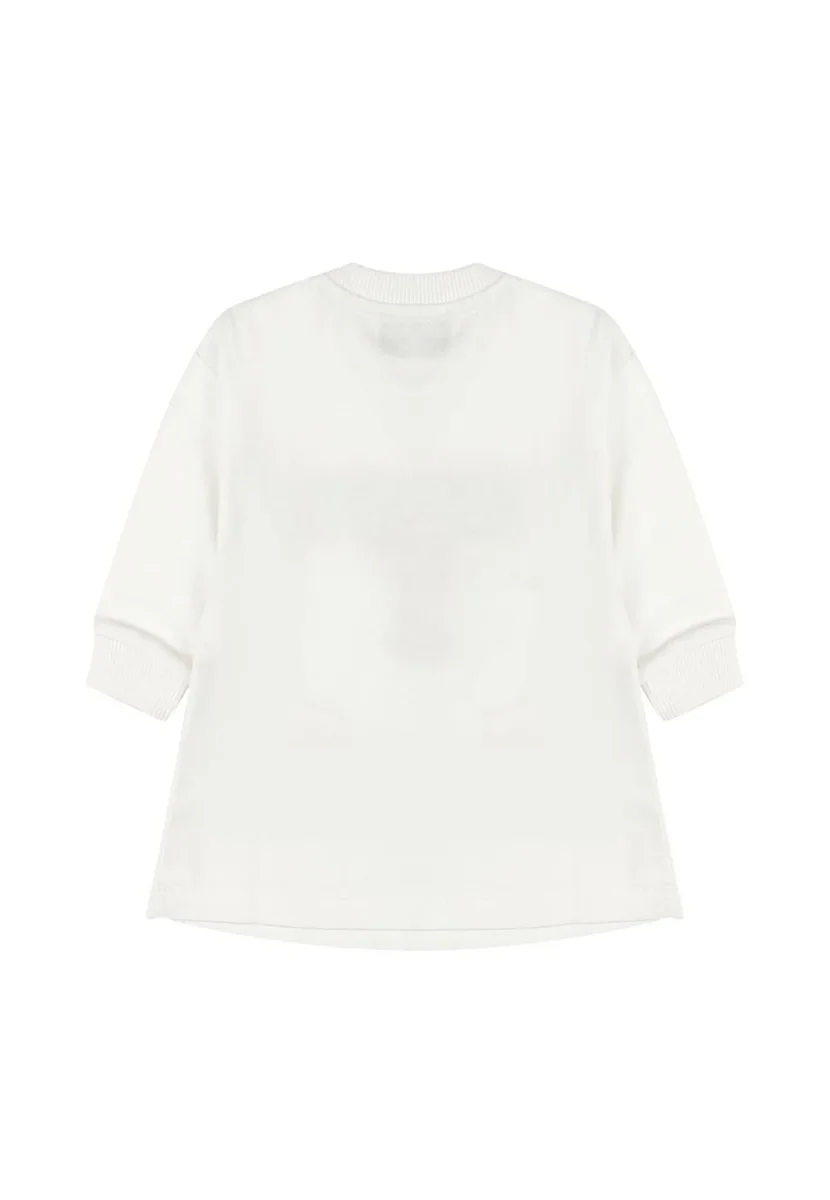Vestito neonata Moschino Kids bianco in cotone - immagine 3