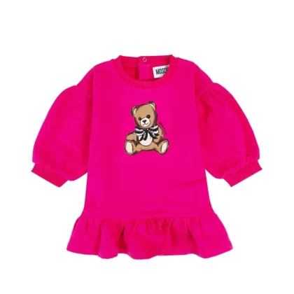 Vestito bambina Moschino Kids fucsia in felpa di cotone