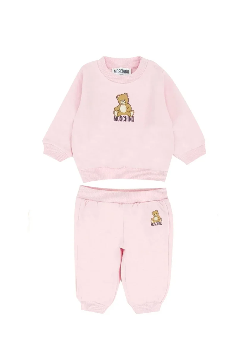 Tuta neonata Moschino Kids rosa in cotone - immagine 2
