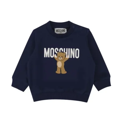 Felpa neonato Moschino Kids blu in cotone