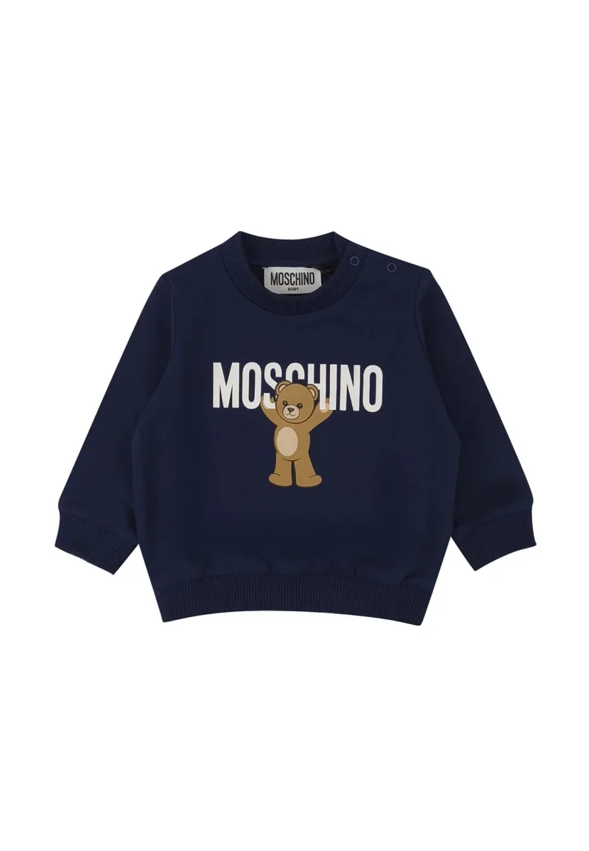 Felpa neonato Moschino Kids blu in cotone
