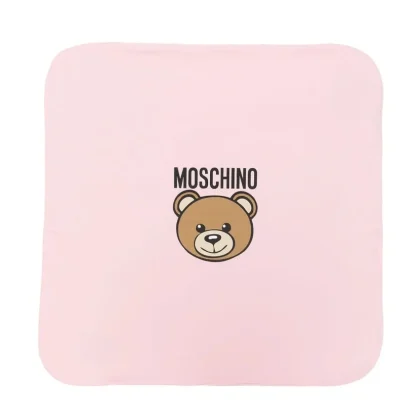 Copertina neonata Moschino Kids rosa in cotone