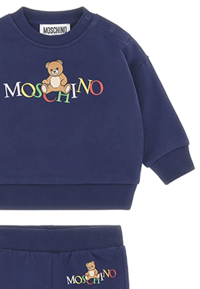 Tuta neonato Moschino Kids blu in cotone - immagine 4