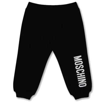 Pantalone sportivo neonato Moschino Kids nero in cotone