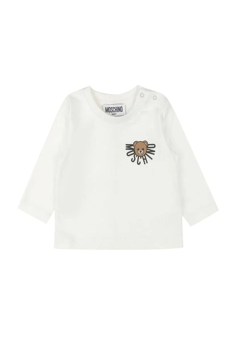 T-shirt bambino Moschino Kids bianca in cotone
