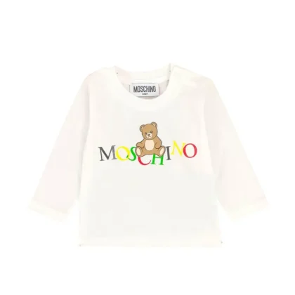 T-shirt bambino Moschino Kids bianca in cotone