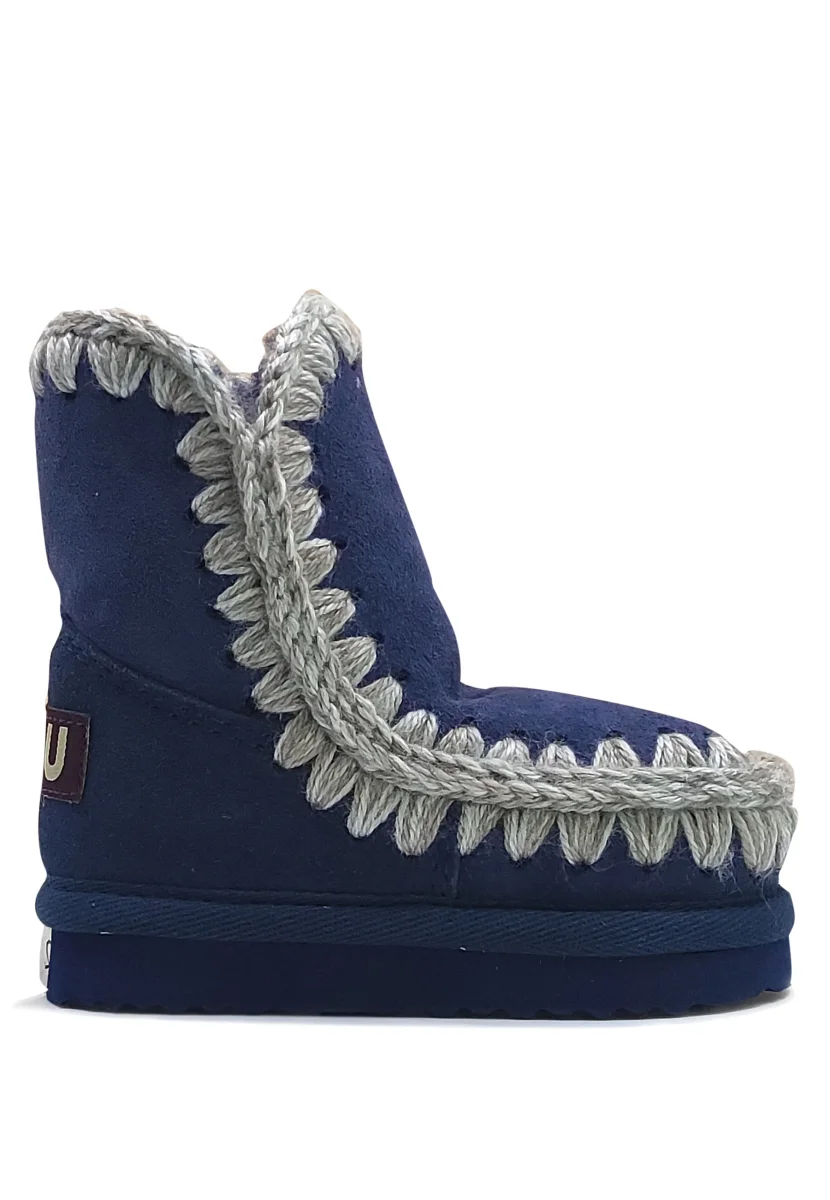Stivaletti Eskimo bambina Mou kids blu in pelle scamosciata