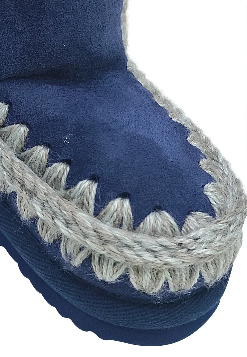 Stivaletti Eskimo bambina Mou kids blu in pelle scamosciata - immagine 5