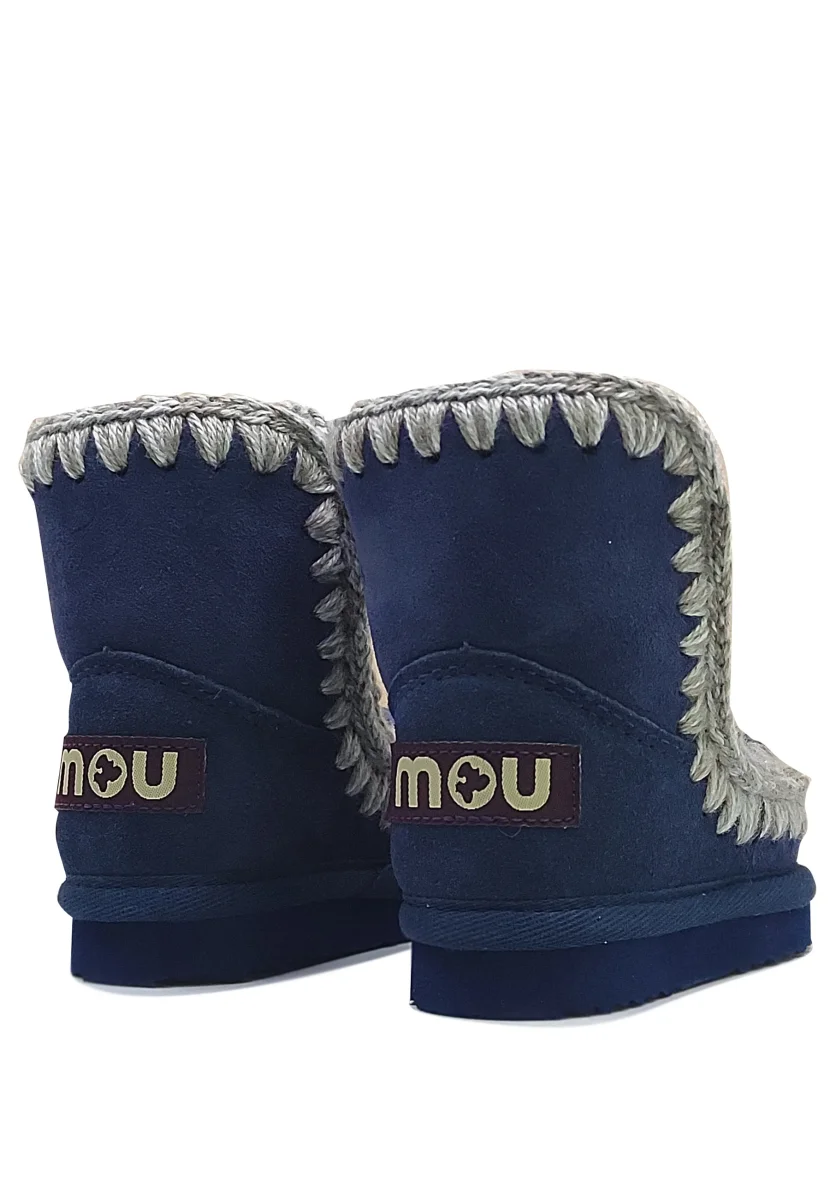 Stivaletti Eskimo bambina Mou kids blu in pelle scamosciata - immagine 7