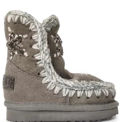 Stivaletti Eskimo bambina Mou kids grigi in pelle scamosciata