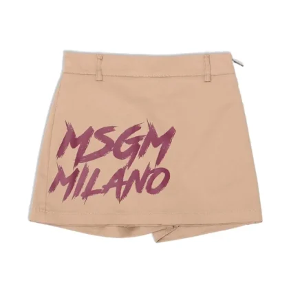 Shorts MSGM bambina beige in gabardine