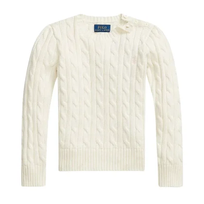Maglia bambina Ralph Lauren bianca in cotone