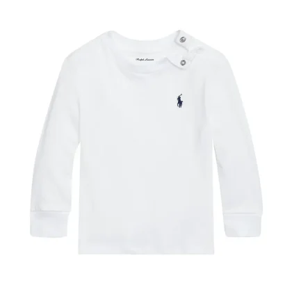 T-shirt neonato Ralph Lauren bianca in cotone