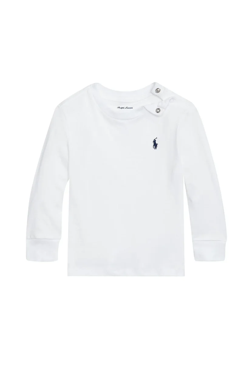 T-shirt neonato Ralph Lauren bianca in cotone - immagine 2