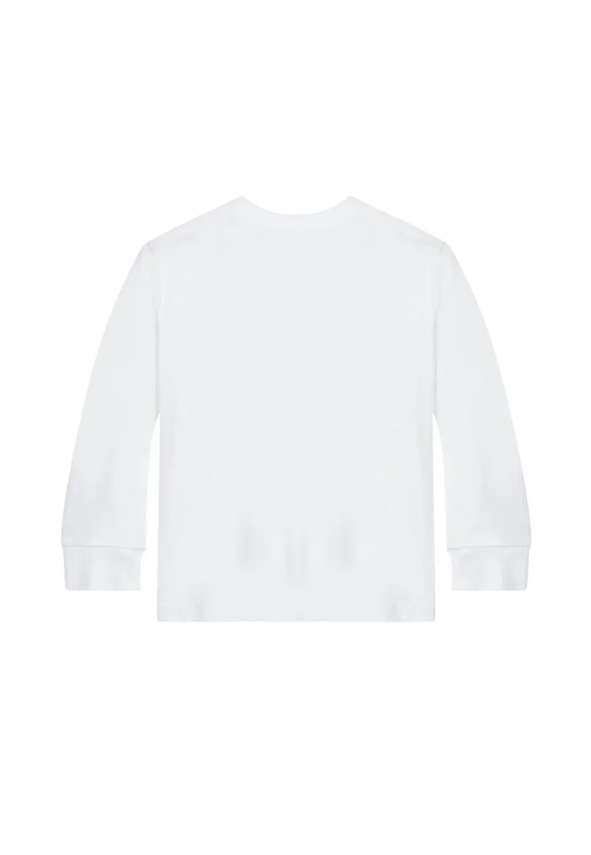 T-shirt neonato Ralph Lauren bianca in cotone - immagine 3