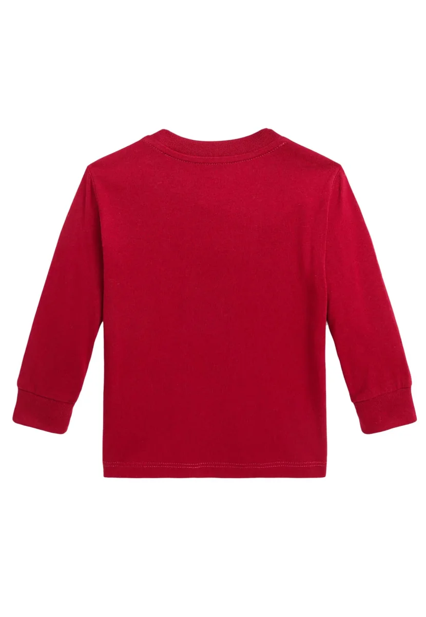 T-shirt neonato Ralph Lauren rossa in cotone - immagine 3